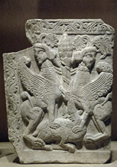 Images Dated 29th May 2007: Byzantine art. Tree of life between two sphinxes treading a