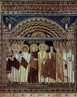 Mosaic Gallery: Byzantine Emperor Constantine IV (652-658) and his retinue