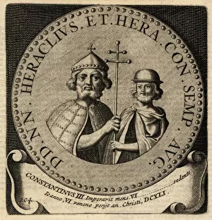Emperors Collection: Byzantine Emperors Heraclius and Constantine III