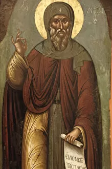 Icon Gallery: Byzantine icon of St. Anthony. 16th century. Byzantine Museu
