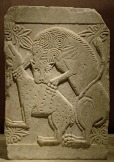 Images Dated 29th May 2007: Byzantine relief. Marble slab with a lion devouring a deer