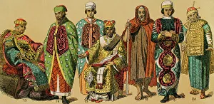 Deserts Prints: Byzantines, 1000-1200. From left to right: emperor
