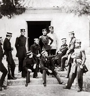 c. 1855 Crimea Crimean War (Roger Fenton) - British and French officers