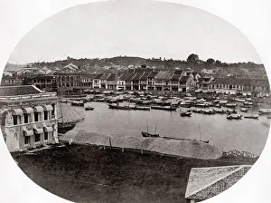 c. 1860s South East Asia - early view of Singapore