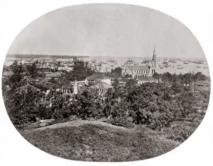 c. 1860s South East Asia - early view of Singapore