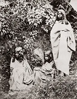 Toda Prints: c. 1870s India - group of Toda people