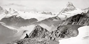 c. 1870s - Switzerland - view in the high Alps mountains