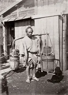 c. 1871 Japan - street seller of soy - from The Far East magazine