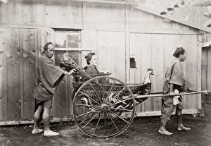 c. 1871 Japan - woman in a rickshaw - from The Far East magazine