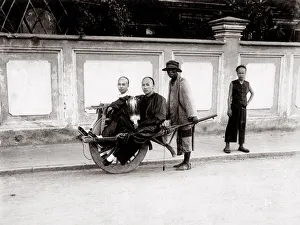 c. 1880 China transport by wheelbarrow