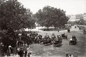 c. 1880 England view of London - carriages on Rotten Row
