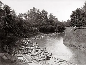 c. 1880 South East Asia - river scene, Singapore