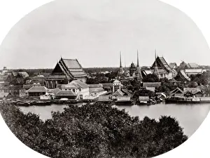 c. 1880 South East Asia - view of Bangkok Siam Thailand
