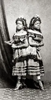 Hisotry Prints: c. 1880s America USA - conjoined twins Christine and Millie McCoy