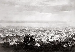 c. 1880s Canada - high angle view of Montreal city Quebec