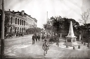 Pedestrian Prints: c. 1880s China - Bund in Shanghai with traffic