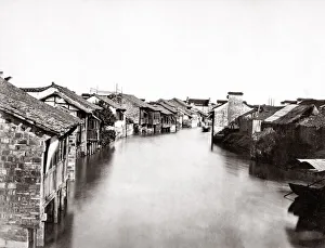 c. 1880s China - Chinese floods and flooding