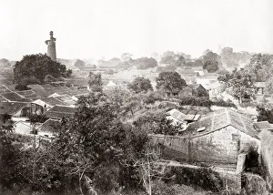 c. 1880s China - rooftop view Canton (Guangzhou)