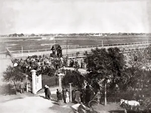 Pedestrian Prints: c. 1880s China - Shanghai horse racing racecourse