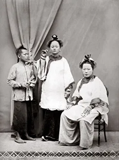 c. 1880s China - two women with bound feet