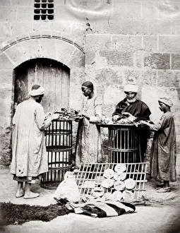 c. 1880s Egypt Cairo - selling bread on the streets