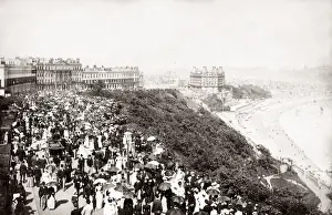 Perdestrian Prints: c. 1880s England Yorkshire Scarborough seafront promenade