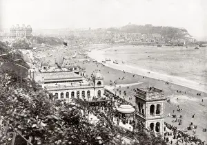 Perdestrian Prints: c. 1880s England Yorkshire Scarboroughseafront promenade