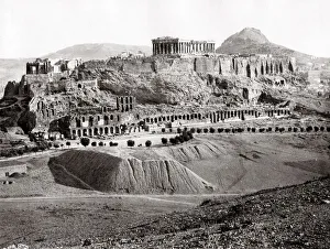 c. 1880s Greece Athens - the Acropolis and Parthenon