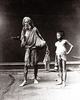 Cultural Prints: c. 1880s India - fakir or holyman, beggar