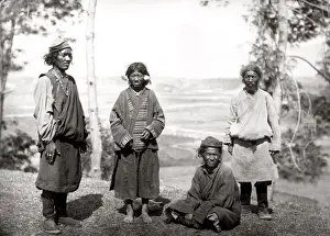 c. 1880s India - group of country people from near Darjeeling, northern India