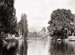 c. 1880s India - river scene Kashmir, Burke studio