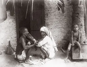 c. 1880s India - street barber