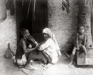 c. 1880s India - street barber