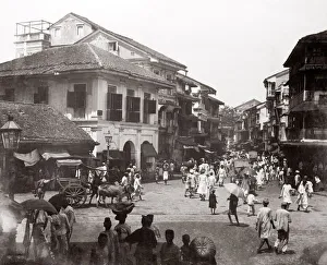 c. 1880s India - street scene, Bombay Mumbai