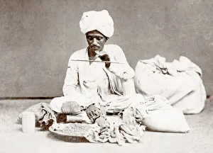 Spices Prints: c. 1880s India - weighing spices or other dry goods