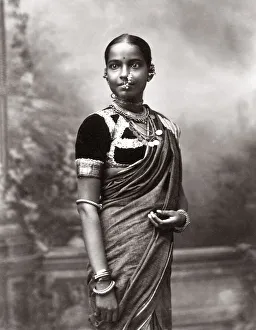 c. 1880s India - young woman with nose jewellery