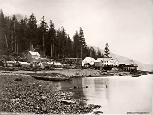 Northwestern Prints: c. 1880s Inverness fish cannery, Keena River, BC Canada