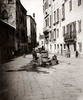 c. 1880s Italy - Campiello Dei Mori aquare in Venice
