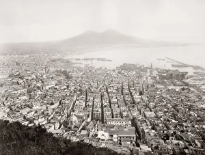 c. 1880s Italy - Naples Napoli towards Mount Vesuvius