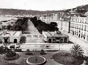 c. 1880s Italy Naples - seafront and Villa Natzionale