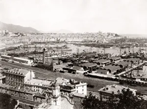 c. 1880s Italy - Port of Genoa Genova