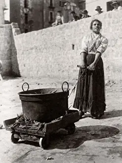 c. 1880s Italy - southern Italy probably Sicily street vendor