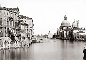 c. 1880s Italy Venice - canal and church of Santa Maria della Salute