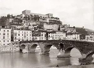 c. 1880s Italy - Verona Ponte Pietra Bridge