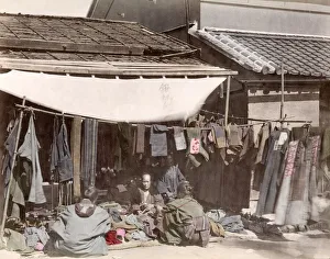 c. 1880s Japan - cloth and clothing store