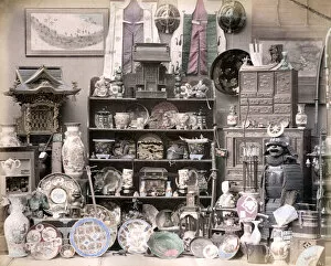 Vases Gallery: c. 1880s Japan - curio or souvenir stall