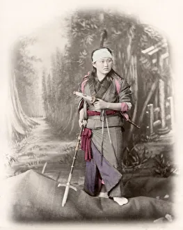 c. 1880s Japan - female warrior actor