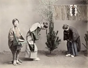 c. 1880s Japan - formal greeting