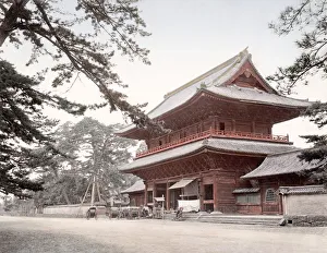 c. 1880s Japan - great gate, Shiba temple, Tokyo