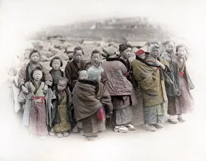 c. 1880s Japan - group of children